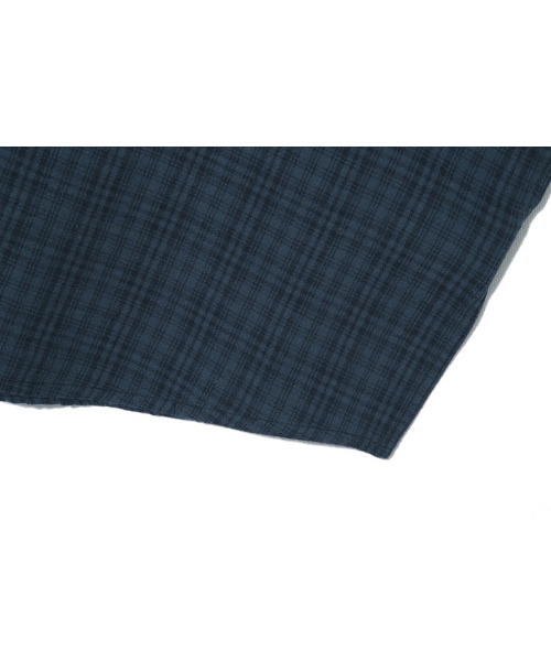 BASEMOMENT(ベースモーメント)の「シェドーチェックリネンハーフシャツネイビー(シャツ/ブラウス・メンズ・その他・MEDIUM/LARGE)」の2枚目の写真