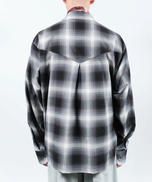 CONZ(コンズ)の「CHECK OPEN COLLAR SHIRT(シャツ/ブラウス・メンズ・ブラウン/ブラック・1/2)」の5枚目の写真