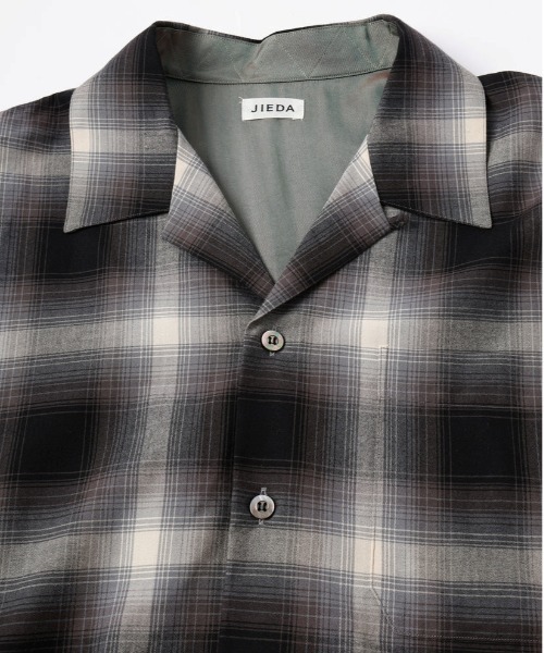 CONZ(コンズ)の「CHECK OPEN COLLAR SHIRT(シャツ/ブラウス・メンズ・ブラウン/ブラック・1/2)」の3枚目の写真