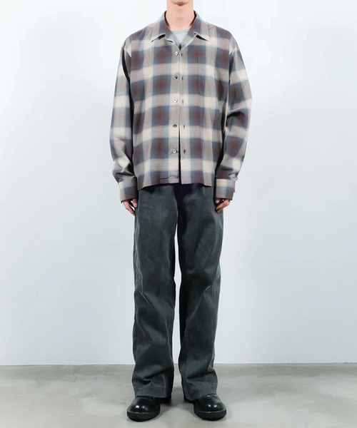 CONZ(コンズ)の「CHECK OPEN COLLAR SHIRT(シャツ/ブラウス・メンズ・ブラウン/ブラック・1/2)」の6枚目の写真