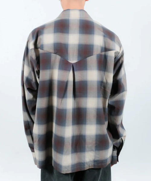 CONZ(コンズ)の「CHECK OPEN COLLAR SHIRT(シャツ/ブラウス・メンズ・ブラウン/ブラック・1/2)」の7枚目の写真