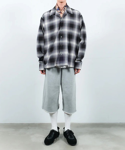 CONZ(コンズ)の「CHECK OPEN COLLAR SHIRT(シャツ/ブラウス・メンズ・ブラウン/ブラック・1/2)」の4枚目の写真