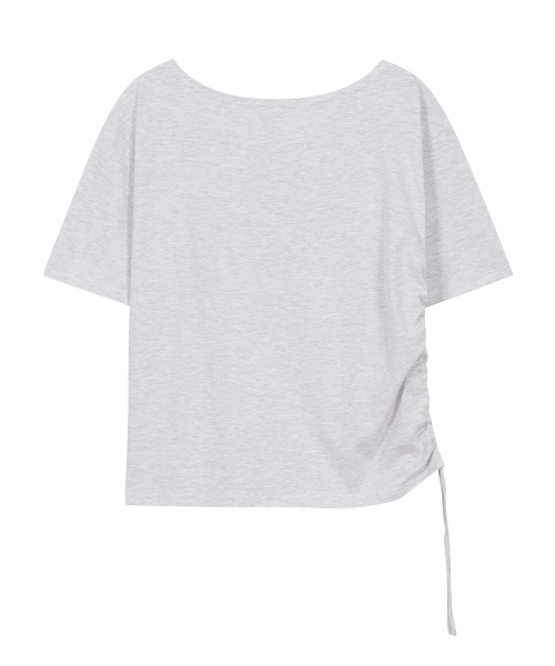 ILLIGO(イリゴ)の「リボンシャーリングオフショルダーティーシャツバックメランジ(Tシャツ/カットソー・レディース・その他・ONE SIZE)」の5枚目の写真