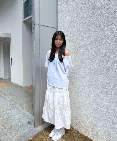 ILLIGO(イリゴ)の「リボンシャーリングオフショルダーティーシャツバックメランジ(Tシャツ/カットソー・レディース・その他・ONE SIZE)」の10枚目の写真