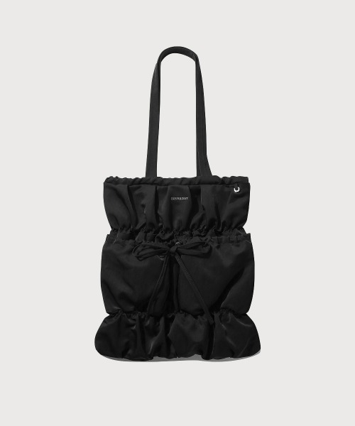 COVERNAT(カバーナット)の「WOMEN CLOVER HEART SHIRRING RIBBON ECO BAG(エコバッグ/サブバッグ・レディース・ブラック/アイボリー・FREE)」の7枚目の写真
