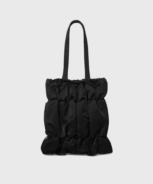 COVERNAT(カバーナット)の「WOMEN CLOVER HEART SHIRRING RIBBON ECO BAG(エコバッグ/サブバッグ・レディース・ブラック/アイボリー・FREE)」の8枚目の写真