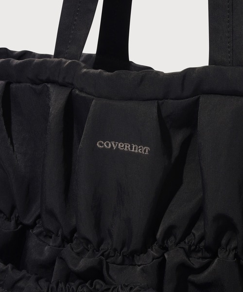 COVERNAT(カバーナット)の「WOMEN CLOVER HEART SHIRRING RIBBON ECO BAG(エコバッグ/サブバッグ・レディース・ブラック/アイボリー・FREE)」の9枚目の写真