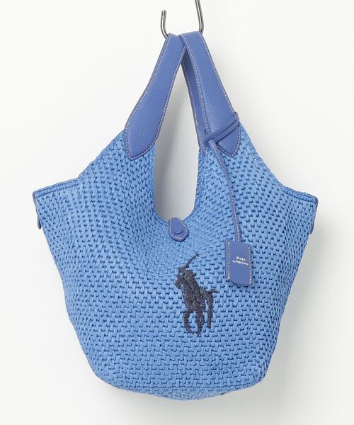 POLO RALPH LAUREN(ポロ ラルフ ローレン)の「Polo Play Big Pony フェイクラフィア トート(トートバッグ・レディース・パープル・ONE)」の6枚目の写真