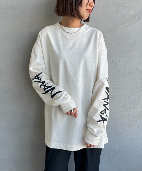 NANGA（ナンガ）の「[NANGA/ナンガ] 袖プリント ロングスリーブＴシャツ（Tシャツ/カットソー・レディース・ホワイト/ブラック・S/L/M）」の14枚目の写真