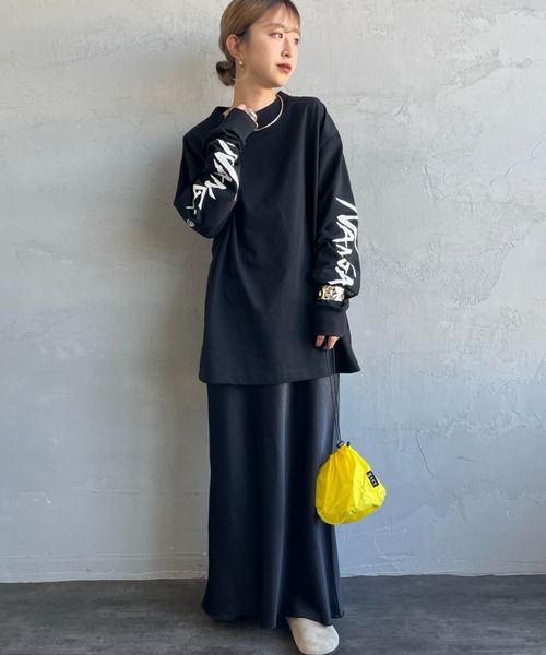 NANGA（ナンガ）の「[NANGA/ナンガ] 袖プリント ロングスリーブＴシャツ（Tシャツ/カットソー・レディース・ホワイト/ブラック・S/L/M）」の4枚目の写真