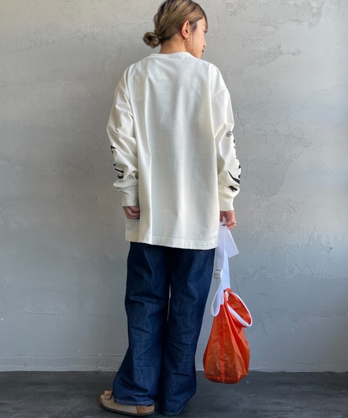 NANGA（ナンガ）の「[NANGA/ナンガ] 袖プリント ロングスリーブＴシャツ（Tシャツ/カットソー・レディース・ホワイト/ブラック・S/L/M）」の13枚目の写真