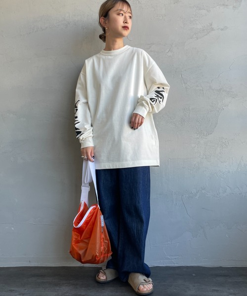 NANGA（ナンガ）の「[NANGA/ナンガ] 袖プリント ロングスリーブＴシャツ（Tシャツ/カットソー・レディース・ホワイト/ブラック・S/L/M）」の11枚目の写真