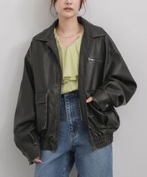 RETRO GIRL | ヴィンテージライクFレザーJK(その他アウター)