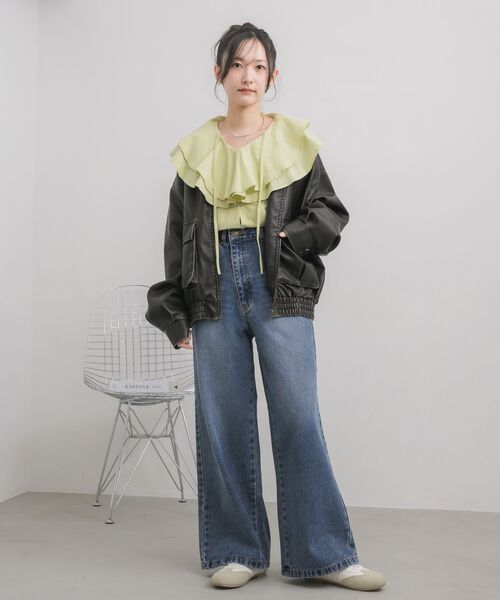 RETRO GIRL（レトロガール）の「ヴィンテージライクFレザーJK（その他アウター・レディース・ブラウン/ブラック・FREE）」の10枚目の写真