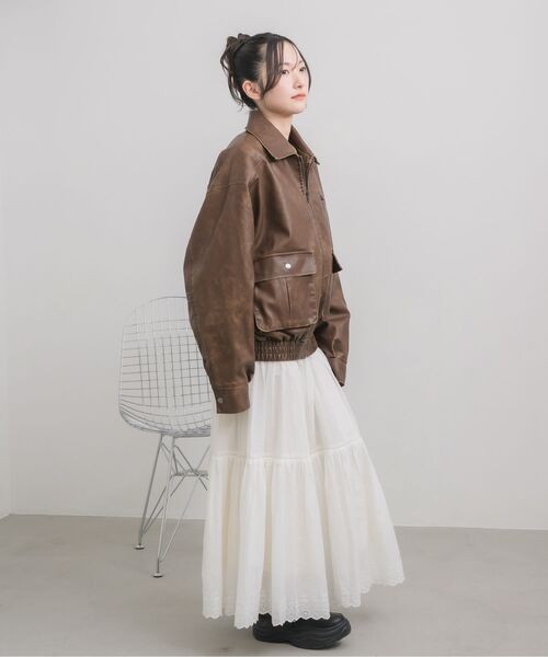 RETRO GIRL（レトロガール）の「ヴィンテージライクFレザーJK（その他アウター・レディース・ブラウン/ブラック・FREE）」の19枚目の写真