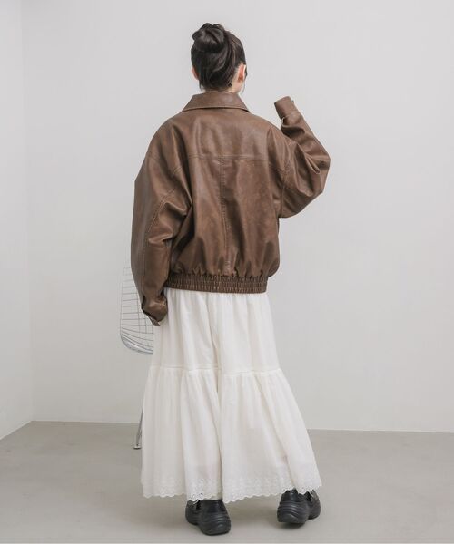 RETRO GIRL（レトロガール）の「ヴィンテージライクFレザーJK（その他アウター・レディース・ブラウン/ブラック・FREE）」の20枚目の写真