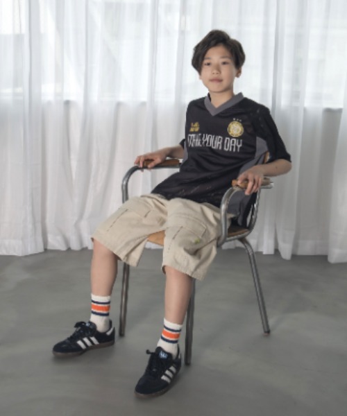 MAKE YOUR DAY（メイクユアデイ）の「無地カーゴ6分丈パンツ■150.160cm（カーゴパンツ・キッズ・ブラック/カーキ/ベージュ・150/160）」の14枚目の写真