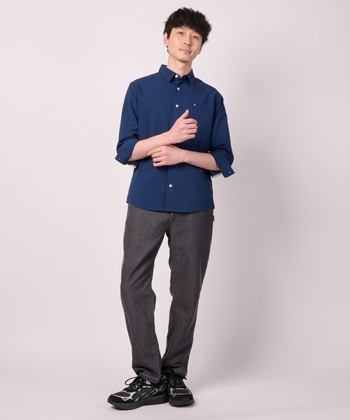 Arnold Palmer（アーノルドパーマー）の「リネンタッチ 7分袖 シャツ（シャツ/ブラウス・メンズ・チャコールグレー/ネイビー/モカ・L/M/LL）」の7枚目の写真