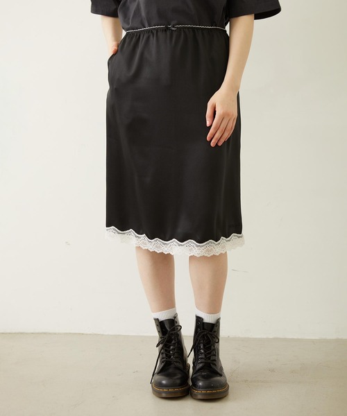 MILKFED.(ミルクフェド)の「SLIP SKIRT(スカート・レディース・ブラック/ライトピンク/ライトブルー・ONE SIZE)」の1枚目の写真