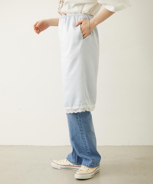 MILKFED.(ミルクフェド)の「SLIP SKIRT(スカート・レディース・ブラック/ライトピンク/ライトブルー・ONE SIZE)」の8枚目の写真