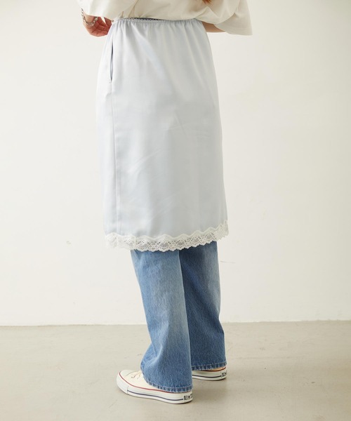 MILKFED.(ミルクフェド)の「SLIP SKIRT(スカート・レディース・ブラック/ライトピンク/ライトブルー・ONE SIZE)」の9枚目の写真