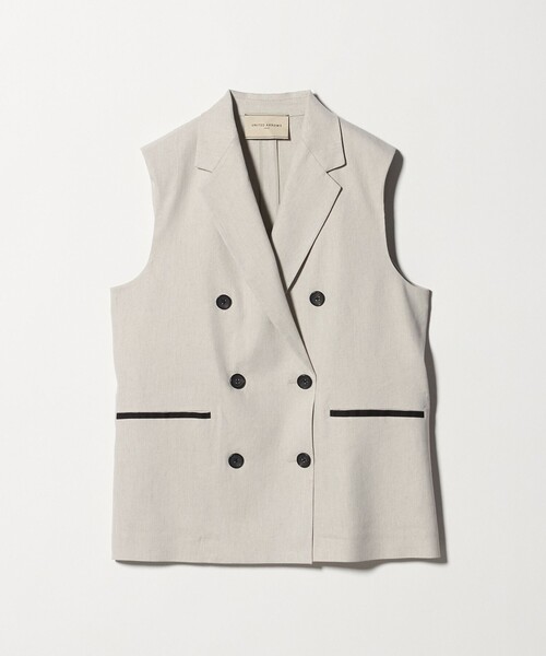 UNITED ARROWS（ユナイテッドアローズ）の「ECLISSE ミドルベスト（テーラードジャケット・レディース・ナチュラル/ネイビー・36/38）」の2枚目の写真