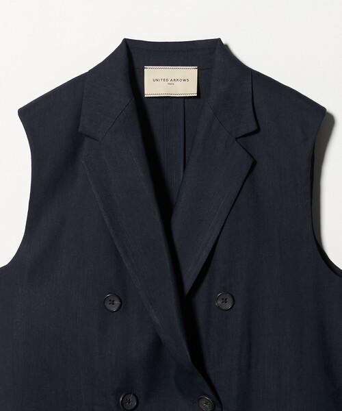 UNITED ARROWS（ユナイテッドアローズ）の「ECLISSE ミドルベスト（テーラードジャケット・レディース・ナチュラル/ネイビー・36/38）」の4枚目の写真