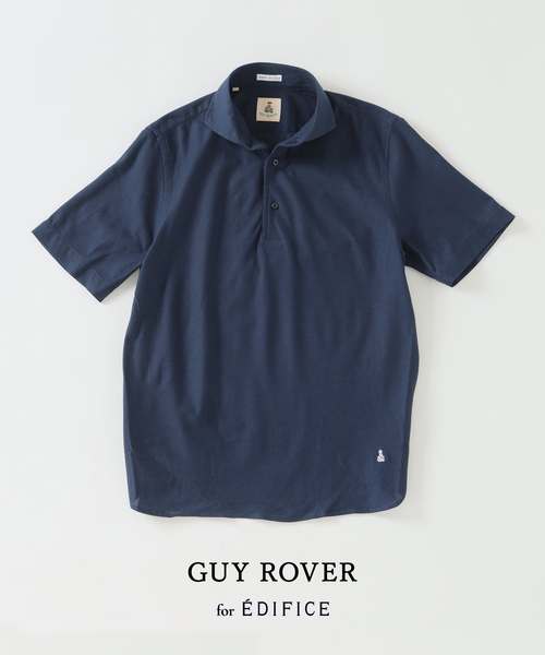 GUY ROVER(ギローバー)の「GUY ROVER (ギローバー) 別注 ジャージーカッタウェイポロシャツ(ポロシャツ・メンズ・ネイビー/グレー/ブラック/ブラウン/ホワイト・X-LARGE/LARGE/MEDIUM/SMALL)」の5枚目の写真