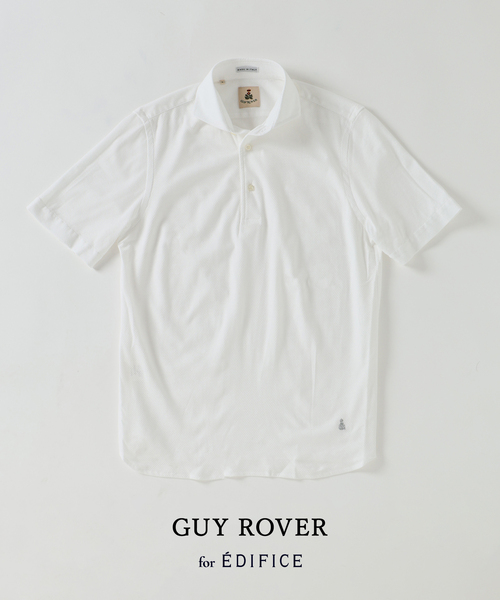 GUY ROVER(ギローバー)の「GUY ROVER (ギローバー) 別注 ジャージーカッタウェイポロシャツ(ポロシャツ・メンズ・ネイビー/グレー/ブラック/ブラウン/ホワイト・X-LARGE/LARGE/MEDIUM/SMALL)」の2枚目の写真