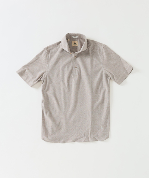 GUY ROVER(ギローバー)の「GUY ROVER (ギローバー) 別注 ジャージーカッタウェイポロシャツ(ポロシャツ・メンズ・ネイビー/グレー/ブラック/ブラウン/ホワイト・X-LARGE/LARGE/MEDIUM/SMALL)」の4枚目の写真