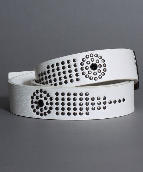 SITRY（シトリー）の「Synthetic Leather Studs Belt/フェイクレザー スタッズベルト ウエスタンベルト（ベルト・メンズ・ダークブラウン/ホワイト系その他/ホワイト/ブラック系その他/ブラウン系その他/ブラック・FREE）」の3枚目の写真