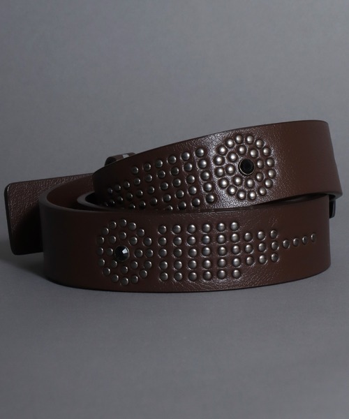 SITRY（シトリー）の「Synthetic Leather Studs Belt/フェイクレザー スタッズベルト ウエスタンベルト（ベルト・メンズ・ダークブラウン/ホワイト系その他/ホワイト/ブラック系その他/ブラウン系その他/ブラック・FREE）」の6枚目の写真