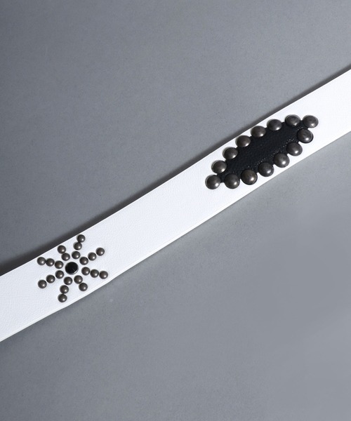 SITRY(シトリー)の「Synthetic Leather Studs Belt/フェイクレザー スタッズベルト ウエスタンベルト(ベルト・メンズ・ダークブラウン/ホワイト系その他/ホワイト/ブラック系その他/ブラウン系その他/ブラック・FREE)」の13枚目の写真