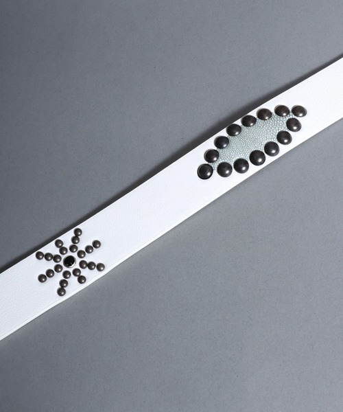 SITRY(シトリー)の「Synthetic Leather Studs Belt/フェイクレザー スタッズベルト ウエスタンベルト(ベルト・メンズ・ダークブラウン/ホワイト系その他/ホワイト/ブラック系その他/ブラウン系その他/ブラック・FREE)」の14枚目の写真