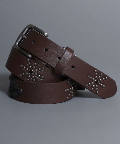 SITRY(シトリー)の「Synthetic Leather Studs Belt/フェイクレザー スタッズベルト ウエスタンベルト(ベルト・メンズ・ダークブラウン/ホワイト系その他/ホワイト/ブラック系その他/ブラウン系その他/ブラック・FREE)」の9枚目の写真