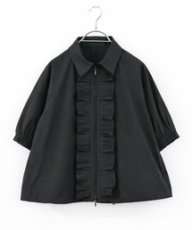 gingham check pleats frill blouson（ブルゾン）｜Marilyn Moon