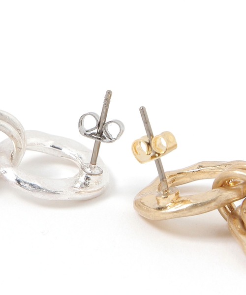 LEPSIM（レプシィム）の「MIXフープピアス　647103（ピアス（両耳用）・レディース・シルバー/ゴールド・ONE SIZE）」の3枚目の写真