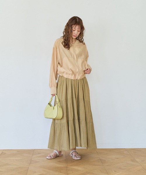 BAYFLOW（ベイフロー）の「[ティアードフレアシルエット]クリンクルボイルワンピース（ワンピース・レディース・ブラック/カーキ系/イエロー・SMALL/MEDIUM）」の15枚目の写真