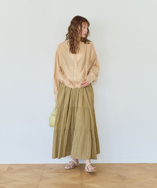 BAYFLOW（ベイフロー）の「[ティアードフレアシルエット]クリンクルボイルワンピース（ワンピース・レディース・ブラック/カーキ系/イエロー・SMALL/MEDIUM）」の16枚目の写真