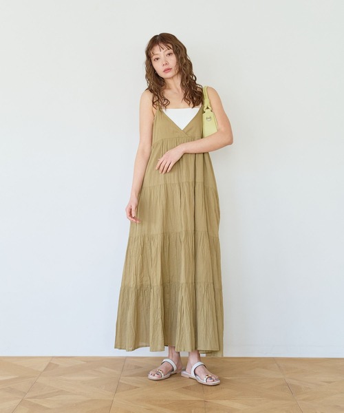 BAYFLOW（ベイフロー）の「[ティアードフレアシルエット]クリンクルボイルワンピース（ワンピース・レディース・ブラック/カーキ系/イエロー・SMALL/MEDIUM）」の21枚目の写真