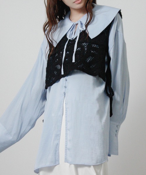 NYLAUS(ナイラス)の「【SG】クロシェ編みショートベスト かぎ針ベスト(ベスト・レディース・アイボリー/ブラック・M)」の12枚目の写真