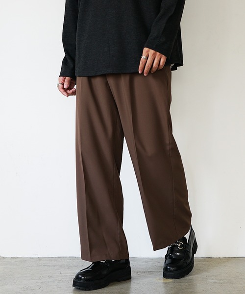 MinoriTY(マイノリティ)の「【MinoriTY】選べる2タイプ とろみ冷感パンツ メンズ ワイド テーパード セミワイド スラックス 春服 夏服(スラックス・メンズ・ブラック系その他/ブラウン系その他/モカ/ホワイト系その他/アイボリー/ブラック・S/L/M)」の6枚目の写真
