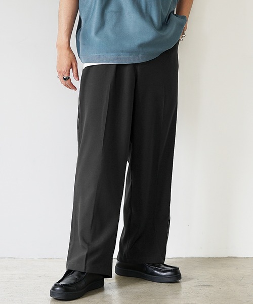 MinoriTY(マイノリティ)の「【MinoriTY】選べる2タイプ とろみ冷感パンツ メンズ ワイド テーパード セミワイド スラックス 春服 夏服(スラックス・メンズ・ブラック系その他/ブラウン系その他/モカ/ホワイト系その他/アイボリー/ブラック・S/L/M)」の7枚目の写真