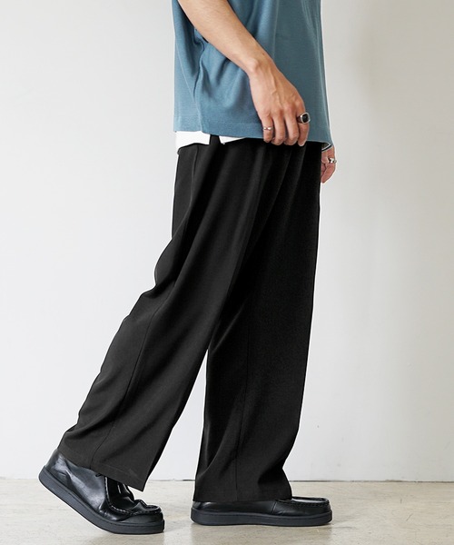 MinoriTY(マイノリティ)の「【MinoriTY】選べる2タイプ とろみ冷感パンツ メンズ ワイド テーパード セミワイド スラックス 春服 夏服(スラックス・メンズ・ブラック系その他/ブラウン系その他/モカ/ホワイト系その他/アイボリー/ブラック・S/L/M)」の8枚目の写真