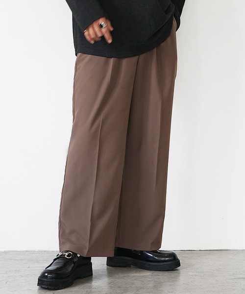 MinoriTY(マイノリティ)の「【MinoriTY】選べる2タイプ とろみ冷感パンツ メンズ ワイド テーパード セミワイド スラックス 春服 夏服(スラックス・メンズ・ブラック系その他/ブラウン系その他/モカ/ホワイト系その他/アイボリー/ブラック・S/L/M)」の12枚目の写真