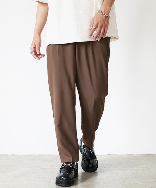 MinoriTY(マイノリティ)の「【MinoriTY】選べる2タイプ とろみ冷感パンツ メンズ ワイド テーパード セミワイド スラックス 春服 夏服(スラックス・メンズ・ブラック系その他/ブラウン系その他/モカ/ホワイト系その他/アイボリー/ブラック・S/L/M)」の18枚目の写真