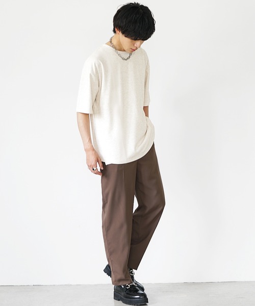 MinoriTY(マイノリティ)の「【MinoriTY】選べる2タイプ とろみ冷感パンツ メンズ ワイド テーパード セミワイド スラックス 春服 夏服(スラックス・メンズ・ブラック系その他/ブラウン系その他/モカ/ホワイト系その他/アイボリー/ブラック・S/L/M)」の20枚目の写真