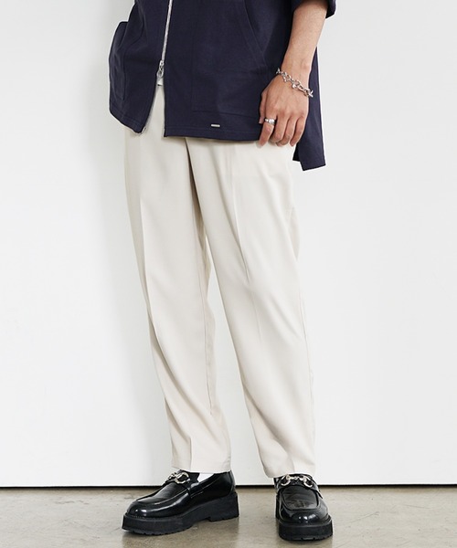 MinoriTY(マイノリティ)の「【MinoriTY】選べる2タイプ とろみ冷感パンツ メンズ ワイド テーパード セミワイド スラックス 春服 夏服(スラックス・メンズ・ブラック系その他/ブラウン系その他/モカ/ホワイト系その他/アイボリー/ブラック・S/L/M)」の22枚目の写真