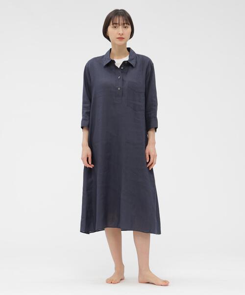 MARGARET HOWELL(マーガレットハウエル)の「SOFT LINEN(ワンピース・レディース・ダークグレー・FREE)」の1枚目の写真