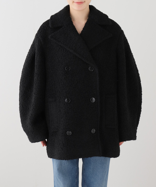 GANNI(ガニー)の「GANNI / ガニー Heavy Boucle Midi Coat(ピーコート・レディース・ブラック・34/36)」の4枚目の写真